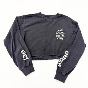 Anti Social Social Club Get Weird Long Sleeve Crop Top T-Shirt Size Small